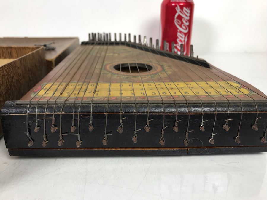 Old German Guitarr-Zither With Zither Sheet Music - Working But See Photos For Wood Cracking Due To String Tension (JUST ADDED) [Photo 6]