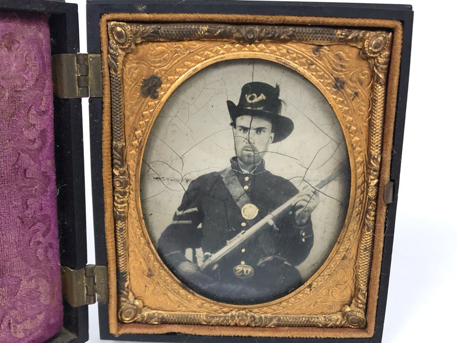 Civil War Era Soldier Old Daguerreotype Photograph With Ornate Case 3.25 X 3.75 (JUST ADDED) [Photo 2]