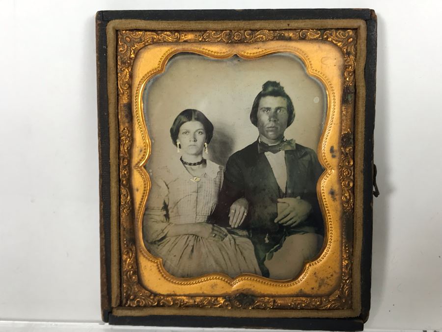 Old Daguerreotype Photograph Of Couple With Half Of Case 3.25 X 3.75 (JUST ADDED) [Photo 1]