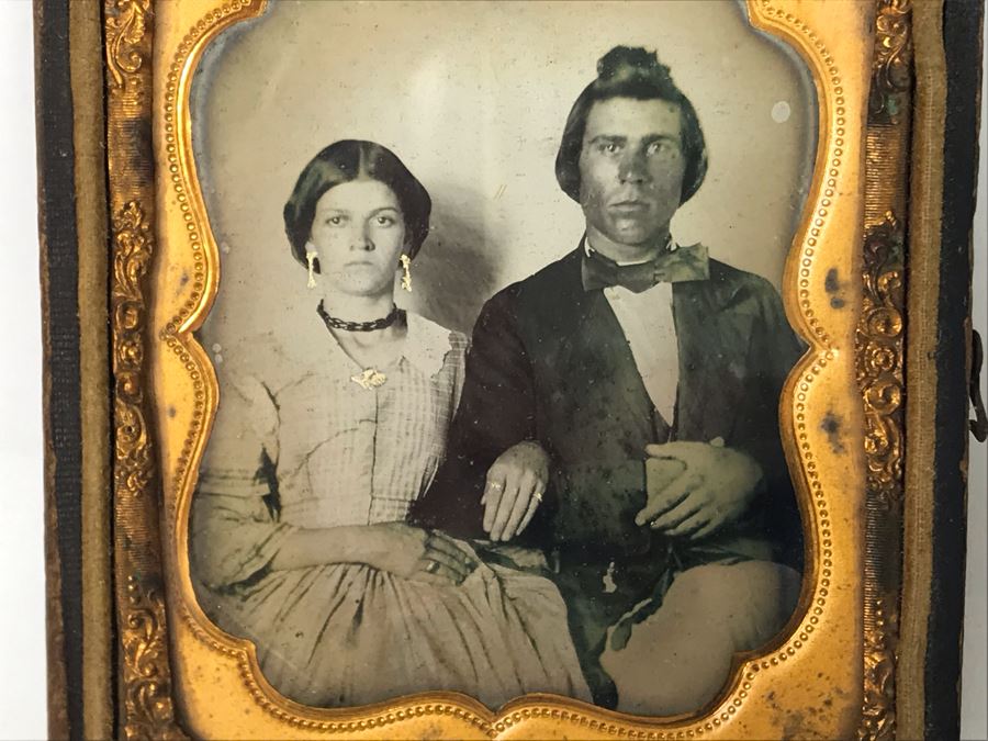 Old Daguerreotype Photograph Of Couple With Half Of Case 3.25 X 3.75 (JUST ADDED) [Photo 3]
