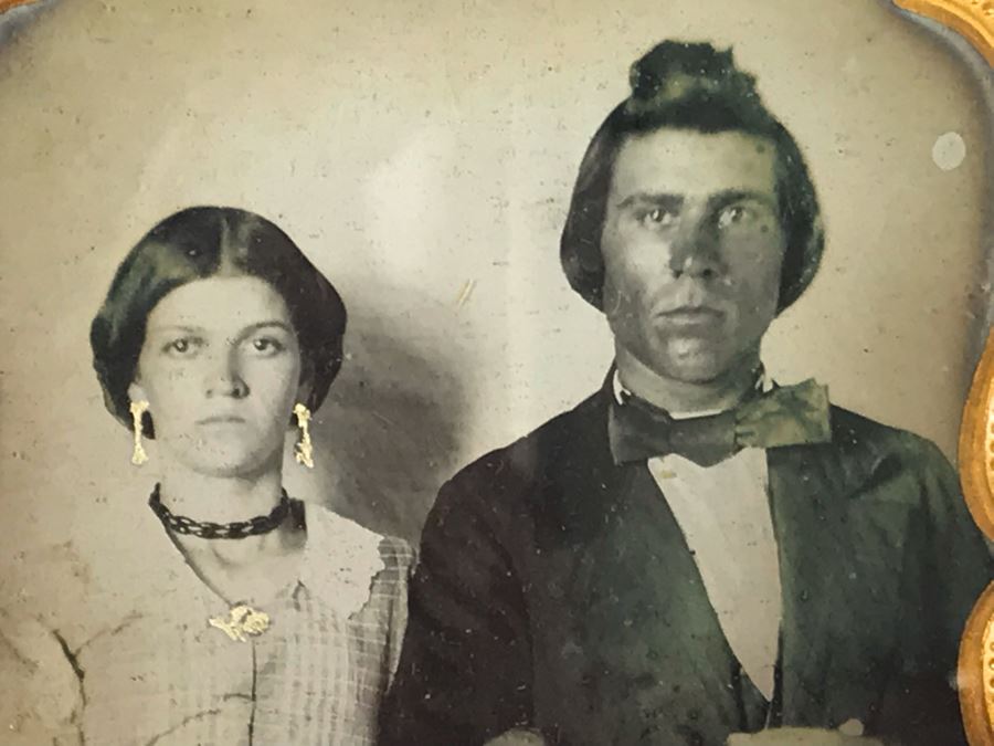 Old Daguerreotype Photograph Of Couple With Half Of Case 3.25 X 3.75 (JUST ADDED) [Photo 4]