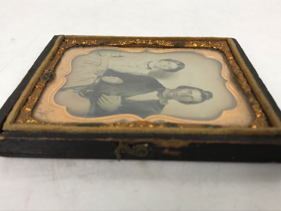Old Daguerreotype Photograph Of Couple With Half Of Case 3.25 X 3.75 (JUST ADDED) [Photo 11]