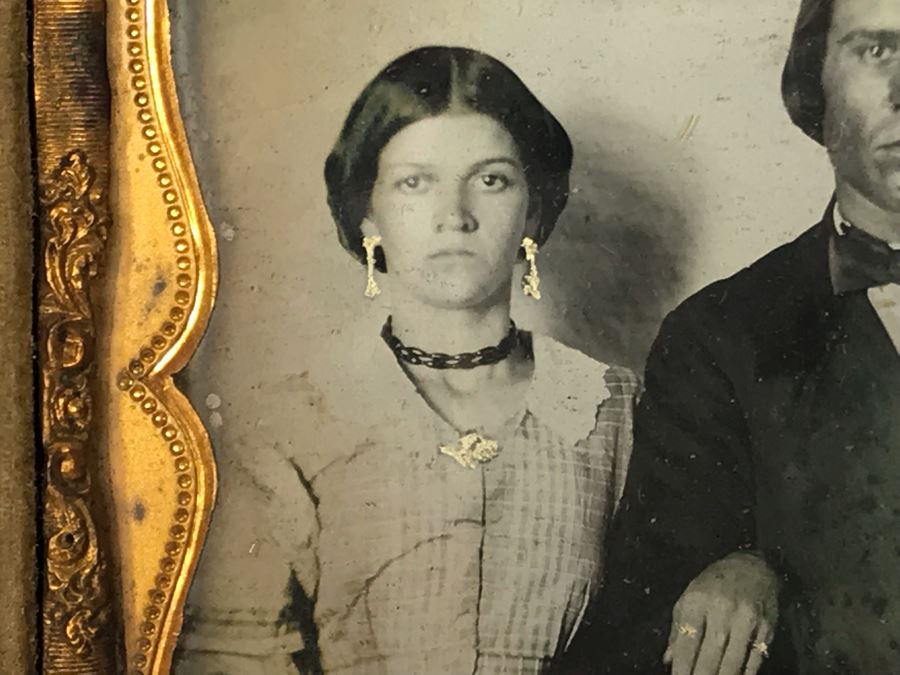 Old Daguerreotype Photograph Of Couple With Half Of Case 3.25 X 3.75 (JUST ADDED) [Photo 5]