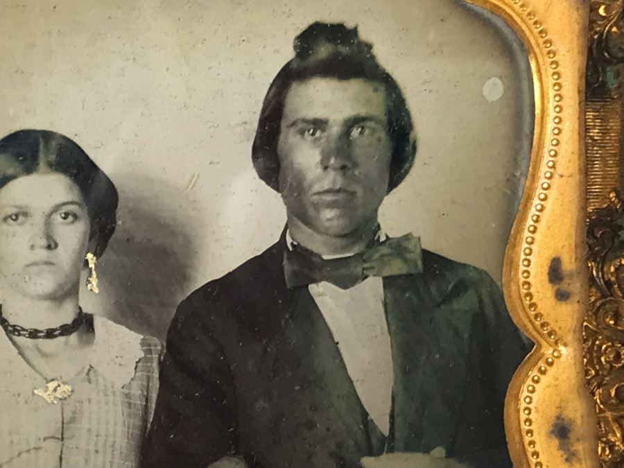 Old Daguerreotype Photograph Of Couple With Half Of Case 3.25 X 3.75 (JUST ADDED) [Photo 6]