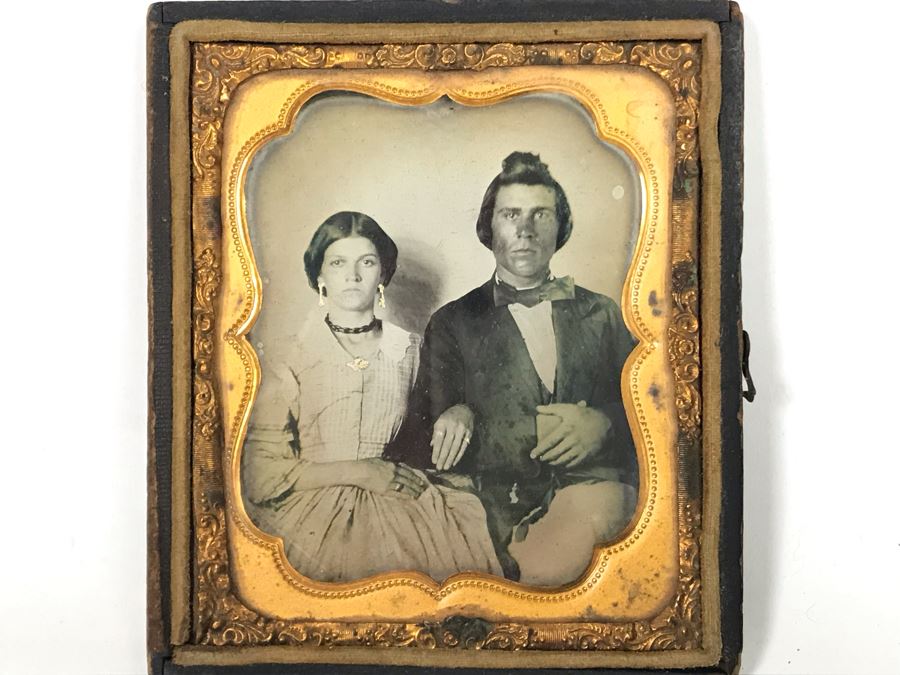 Old Daguerreotype Photograph Of Couple With Half Of Case 3.25 X 3.75 (JUST ADDED) [Photo 9]