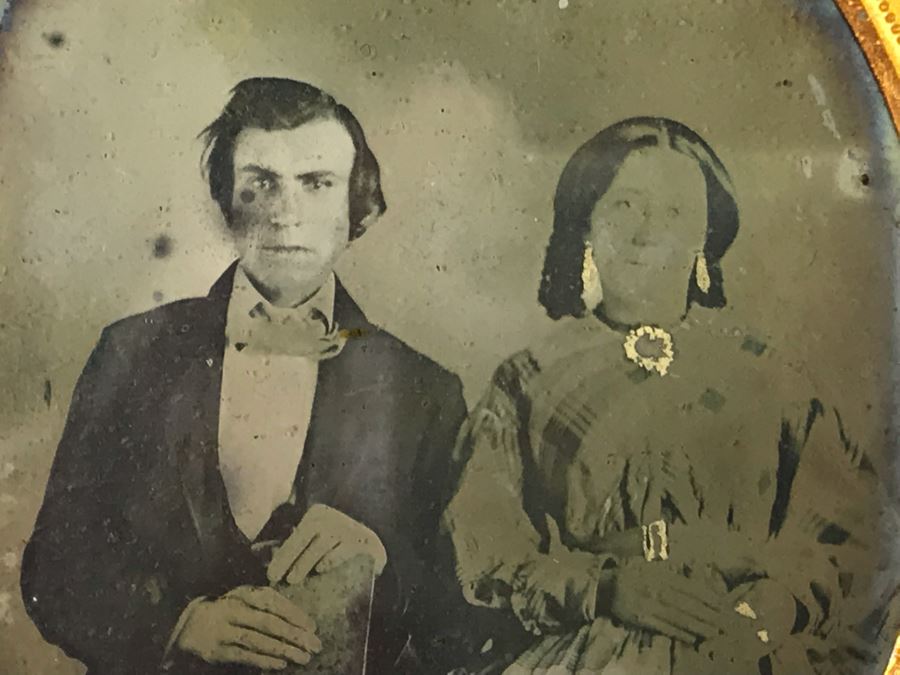 Old Daguerreotype Photograph Of Couple With Half Of Case 3.25 X 3.75 (JUST ADDED) [Photo 5]