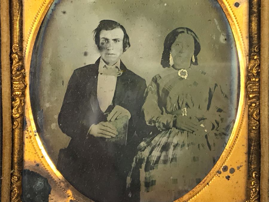 Old Daguerreotype Photograph Of Couple With Half Of Case 3.25 X 3.75 (JUST ADDED) [Photo 3]