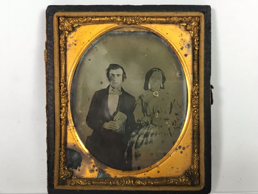 Old Daguerreotype Photograph Of Couple With Half Of Case 3.25 X 3.75 (JUST ADDED) [Photo 2]