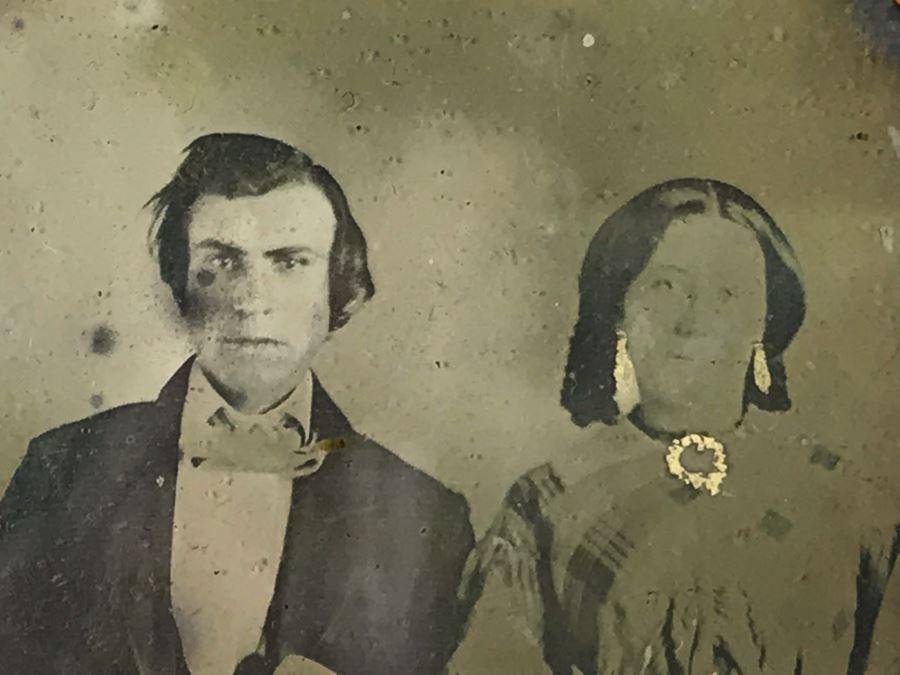 Old Daguerreotype Photograph Of Couple With Half Of Case 3.25 X 3.75 (JUST ADDED) [Photo 8]