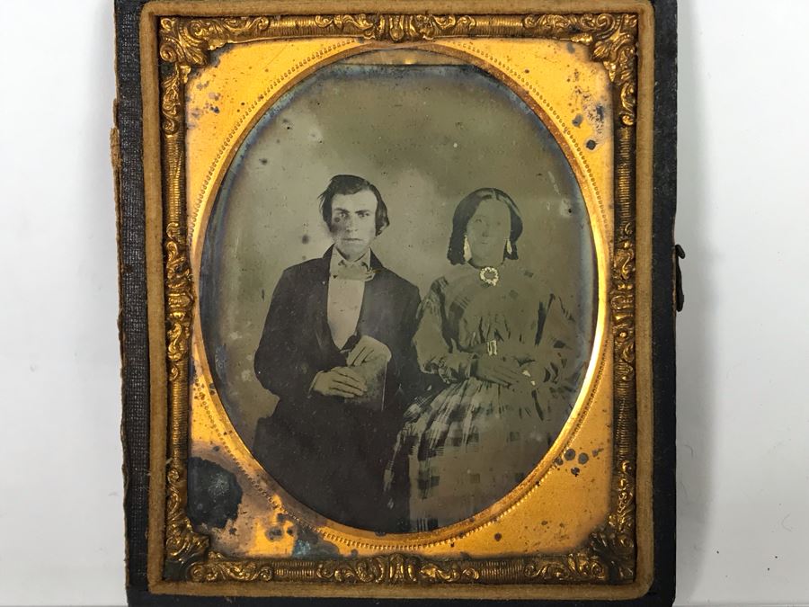 Old Daguerreotype Photograph Of Couple With Half Of Case 3.25 X 3.75 (JUST ADDED) [Photo 9]