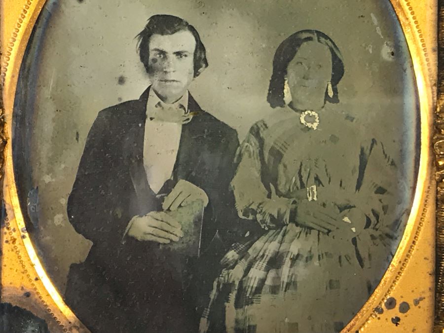 Old Daguerreotype Photograph Of Couple With Half Of Case 3.25 X 3.75 (JUST ADDED) [Photo 4]