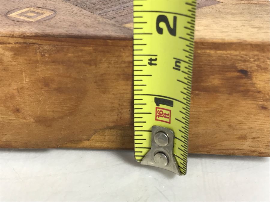 Antique 1905 Handmade Old Inlaid Wooden Box With Maker Note, Old Buttons And Sewing Supplies 4.25W X 3D X 1.75H (JUST ADDED) [Photo 9]