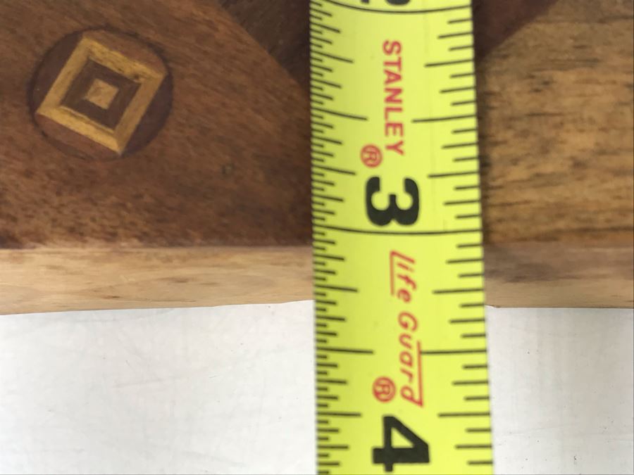 Antique 1905 Handmade Old Inlaid Wooden Box With Maker Note, Old Buttons And Sewing Supplies 4.25W X 3D X 1.75H (JUST ADDED) [Photo 8]