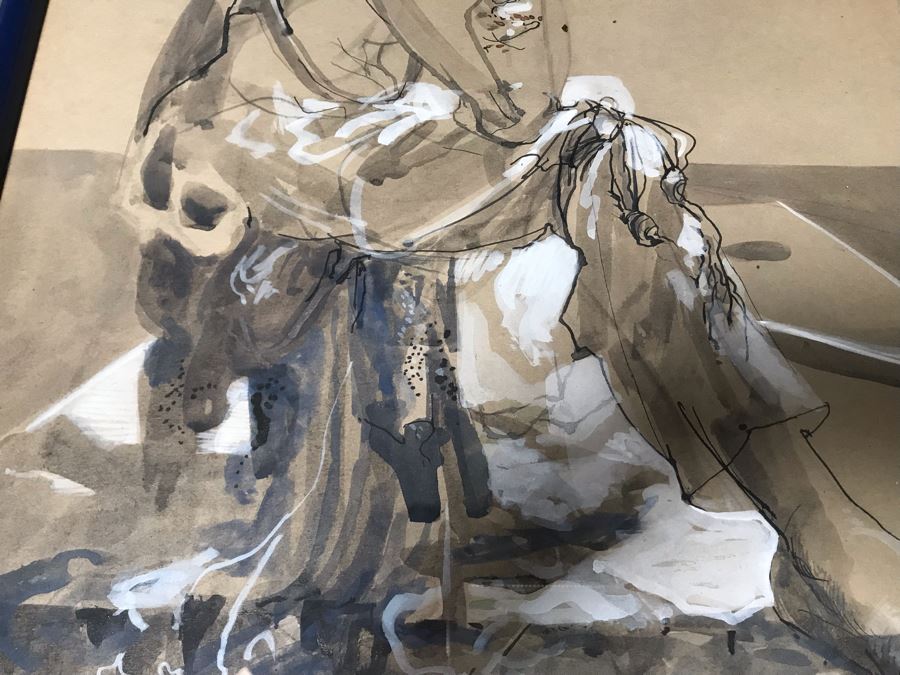 John Lincoln Original Drawing Of Sitting Clown Signed 16.5W X 21.5H (JUST ADDED) [Photo 9]