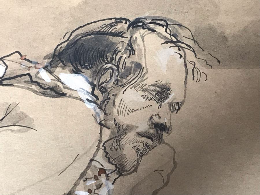 John Lincoln Original Drawing Of Sitting Clown Signed 16.5W X 21.5H (JUST ADDED) [Photo 5]