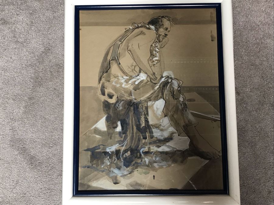 John Lincoln Original Drawing Of Sitting Clown Signed 16.5W X 21.5H (JUST ADDED) [Photo 4]