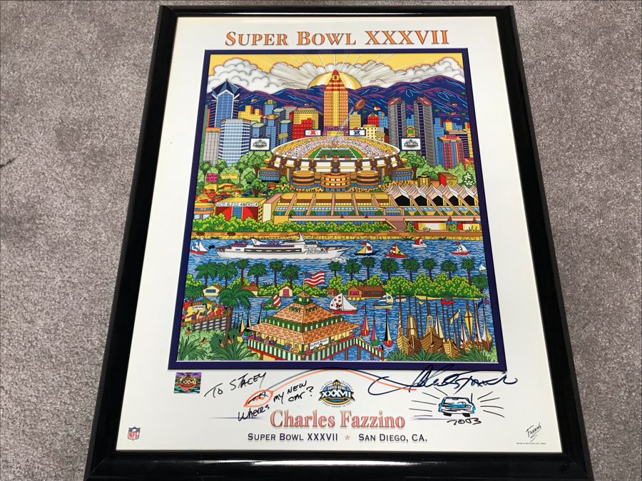 Signed Charles Fazzino Print Super Bowl XXXVII San Diego, CA 2003 19W X 25H (JUST ADDED) [Photo 2]