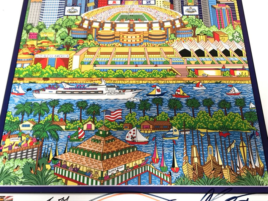 Signed Charles Fazzino Print Super Bowl XXXVII San Diego, CA 2003 19W X 25H (JUST ADDED) [Photo 5]