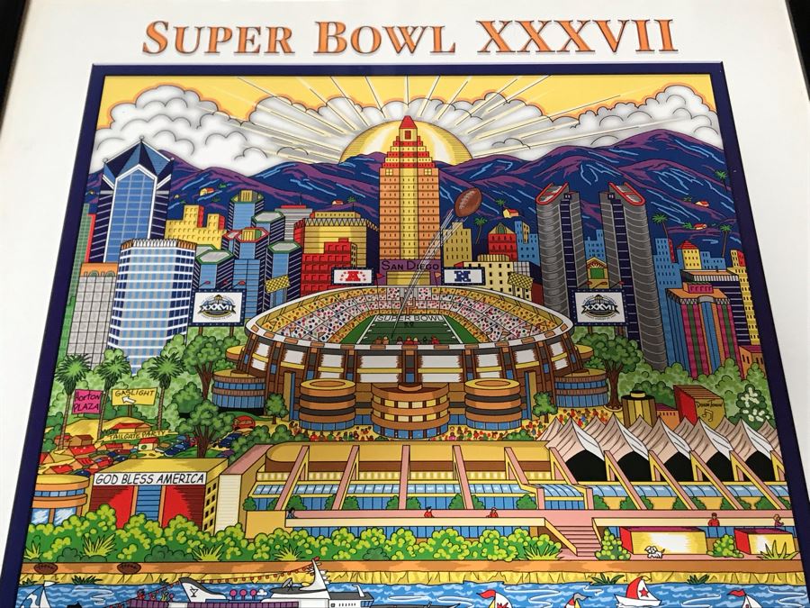 Signed Charles Fazzino Print Super Bowl XXXVII San Diego, CA 2003 19W X 25H (JUST ADDED) [Photo 4]