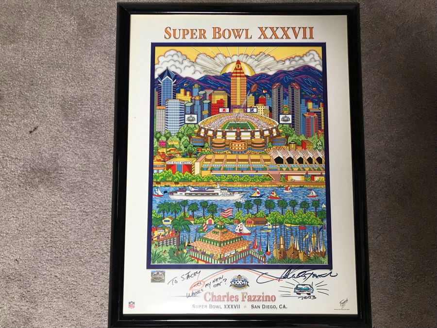 Signed Charles Fazzino Print Super Bowl XXXVII San Diego, CA 2003 19W X 25H (JUST ADDED) [Photo 1]