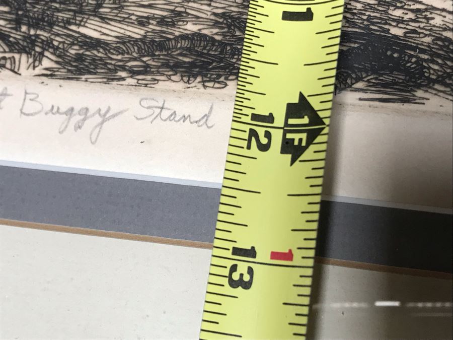 Vintage 1976 Signed Jack R Miller Etching Titled 'St. Louis Street Buggy Stand' 10 Of 200 14.5W X 12.5H (JUST ADDED) [Photo 16]