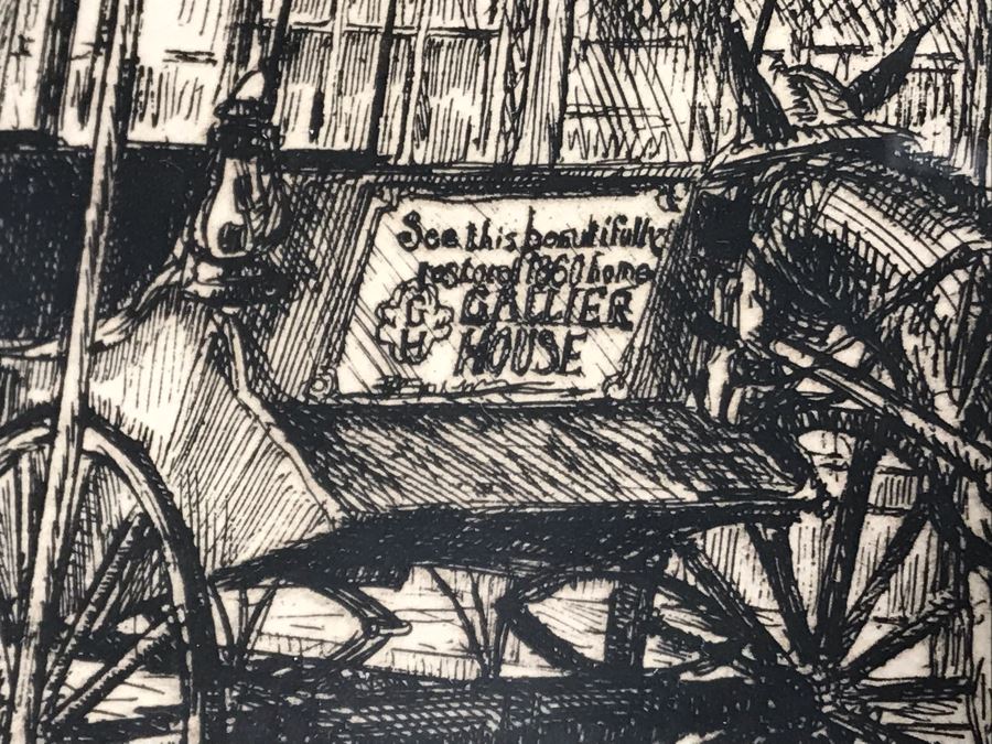 Vintage 1976 Signed Jack R Miller Etching Titled 'St. Louis Street Buggy Stand' 10 Of 200 14.5W X 12.5H (JUST ADDED) [Photo 10]