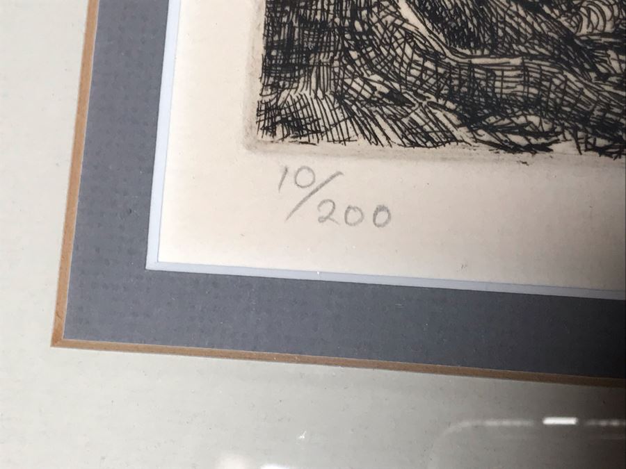 Vintage 1976 Signed Jack R Miller Etching Titled 'St. Louis Street Buggy Stand' 10 Of 200 14.5W X 12.5H (JUST ADDED) [Photo 9]