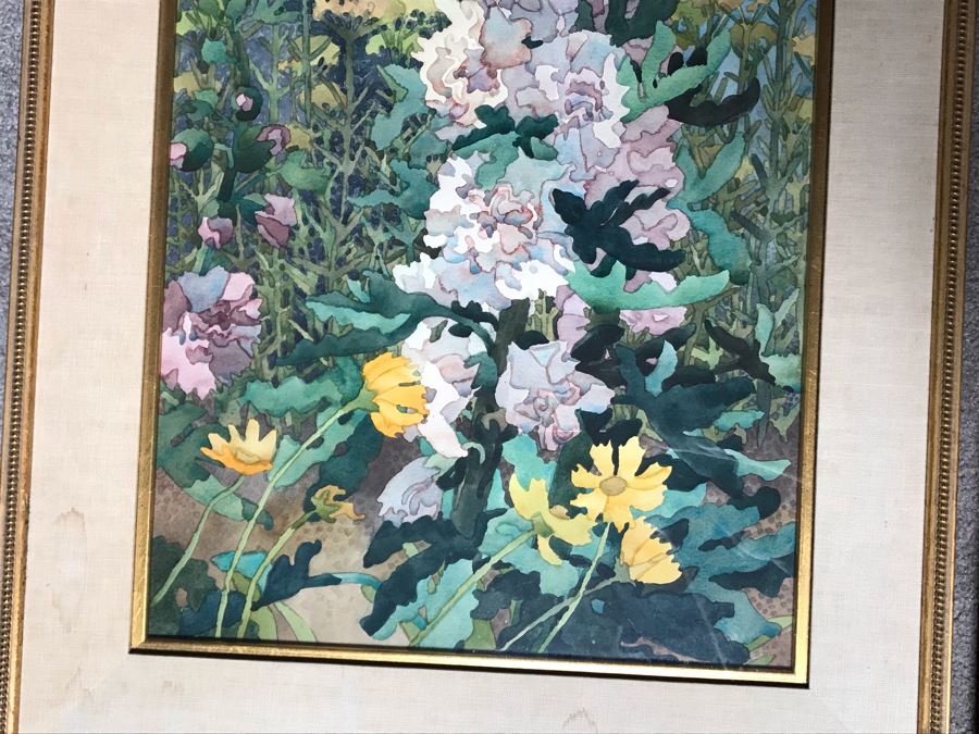 Carolyn Marie Lord Fine Art Pair Of Original Floral Watercolor Paintings Signed From Fireside Gallery Of Carmel, CA 15.5W X 22.5H Each (JUST ADDED) [Photo 4]