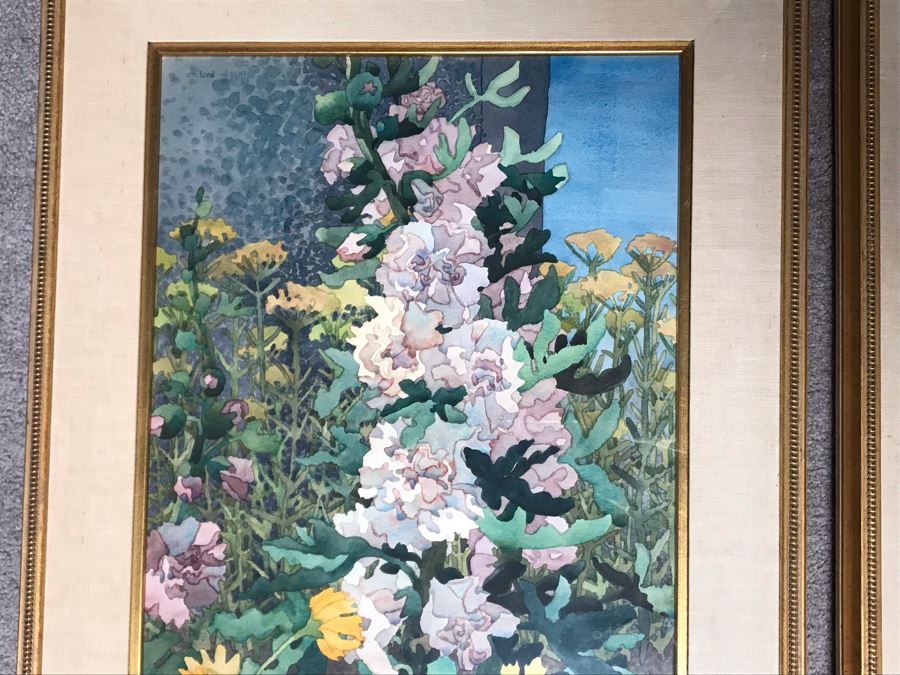 Carolyn Marie Lord Fine Art Pair Of Original Floral Watercolor Paintings Signed From Fireside Gallery Of Carmel, CA 15.5W X 22.5H Each (JUST ADDED) [Photo 5]