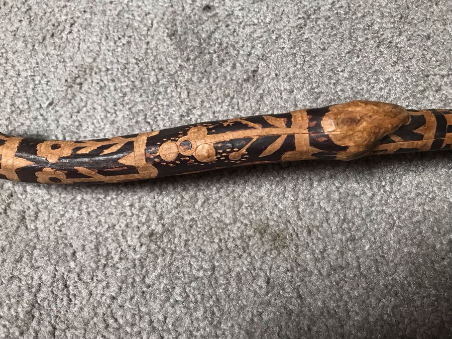 Hand Carved Decorated Wooden Cane 37L (JUST ADDED) [Photo 6]