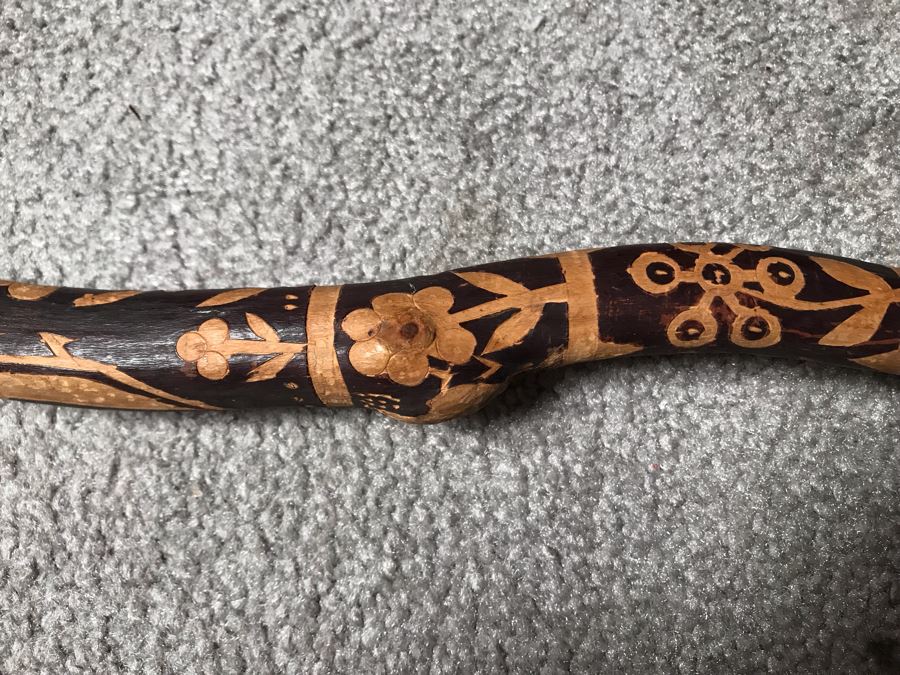 Hand Carved Decorated Wooden Cane 37L (JUST ADDED) [Photo 8]