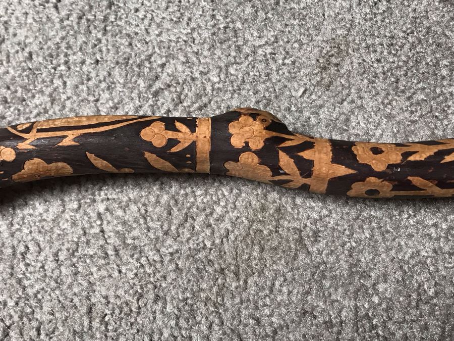 Hand Carved Decorated Wooden Cane 37L (JUST ADDED) [Photo 5]