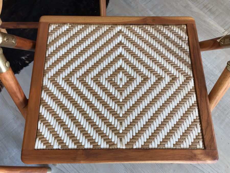 Set Of (4) Justina Uttan Folding Chairs Natural Color Retails $1,480 [Photo 6]