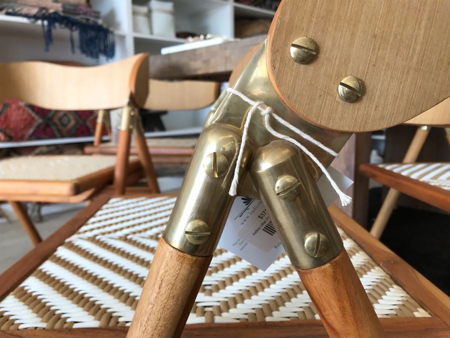 Set Of (4) Justina Uttan Folding Chairs Natural Color Retails $1,480 [Photo 7]