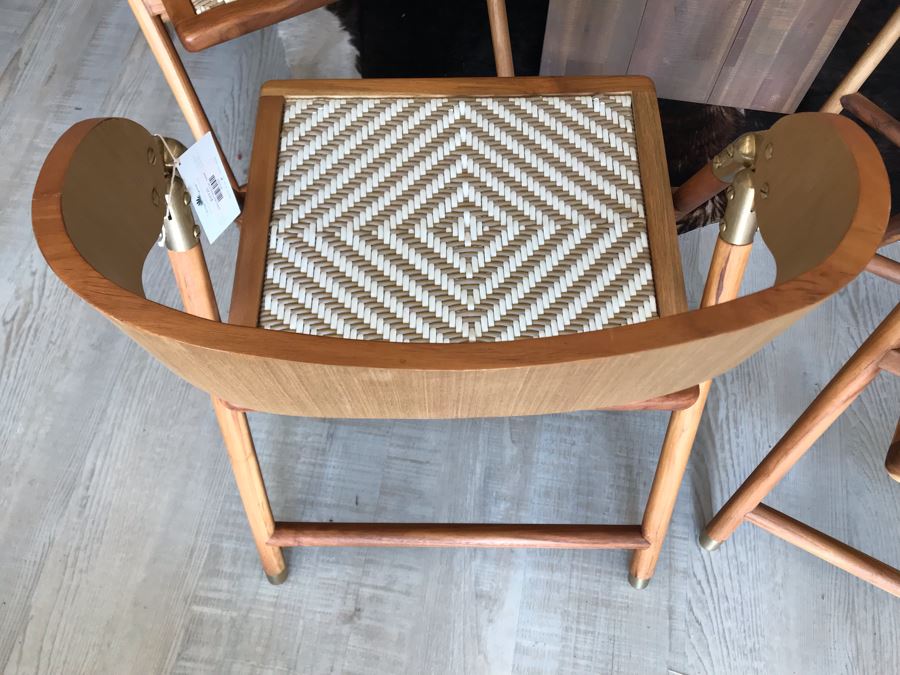 Set Of (4) Justina Uttan Folding Chairs Natural Color Retails $1,480 [Photo 14]