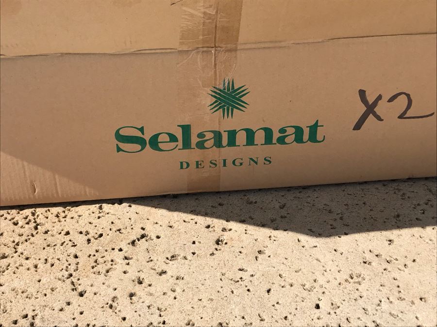 Set Of (2) New In Box Justina Uttan Folding Chairs Natural Color Retails $740 [Photo 4]