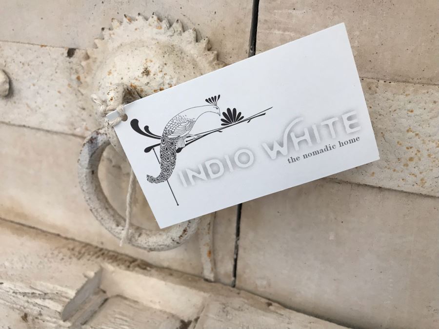 Vintage Pair Of Indian Wooden Panel Doors With Iron Hardware Antique White Heavy Each Apx 23W X 69H X 3.5D Retails $1,250 [Photo 5]