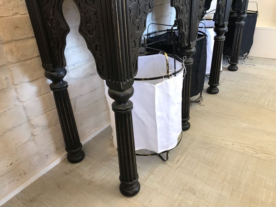 Black Wooden Console Table 60W X 15D X 31H [Photo 8]