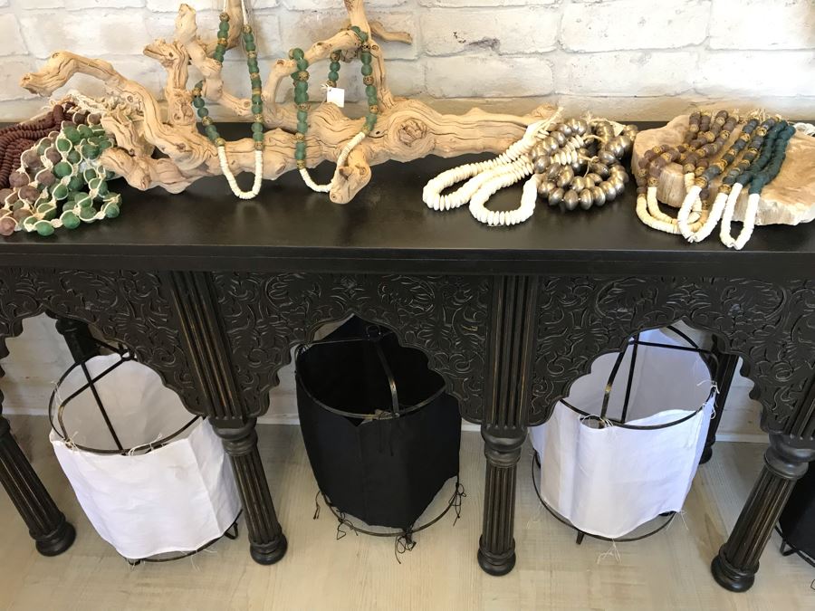 Black Wooden Console Table 60W X 15D X 31H [Photo 6]