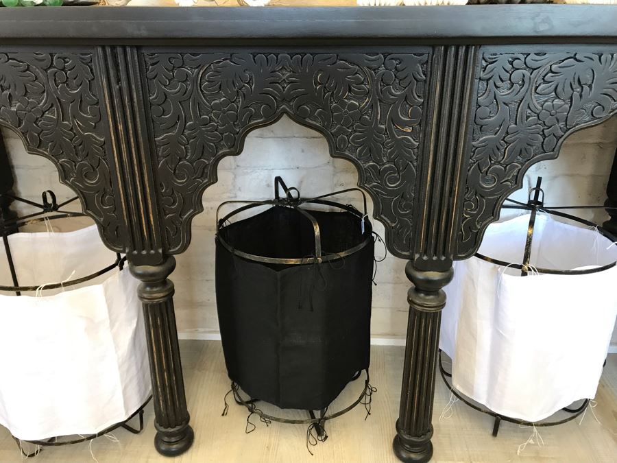 Black Wooden Console Table 60W X 15D X 31H [Photo 4]