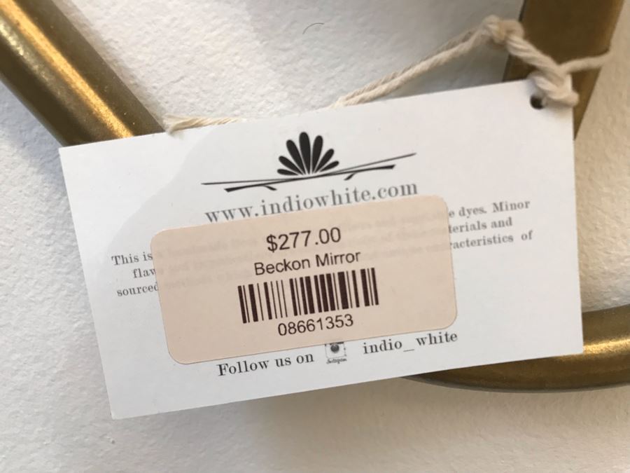 Beckon Designer Wall Mirror Brass Tone Metal And Acrylic 43W X 27H Retails $277 [Photo 6]