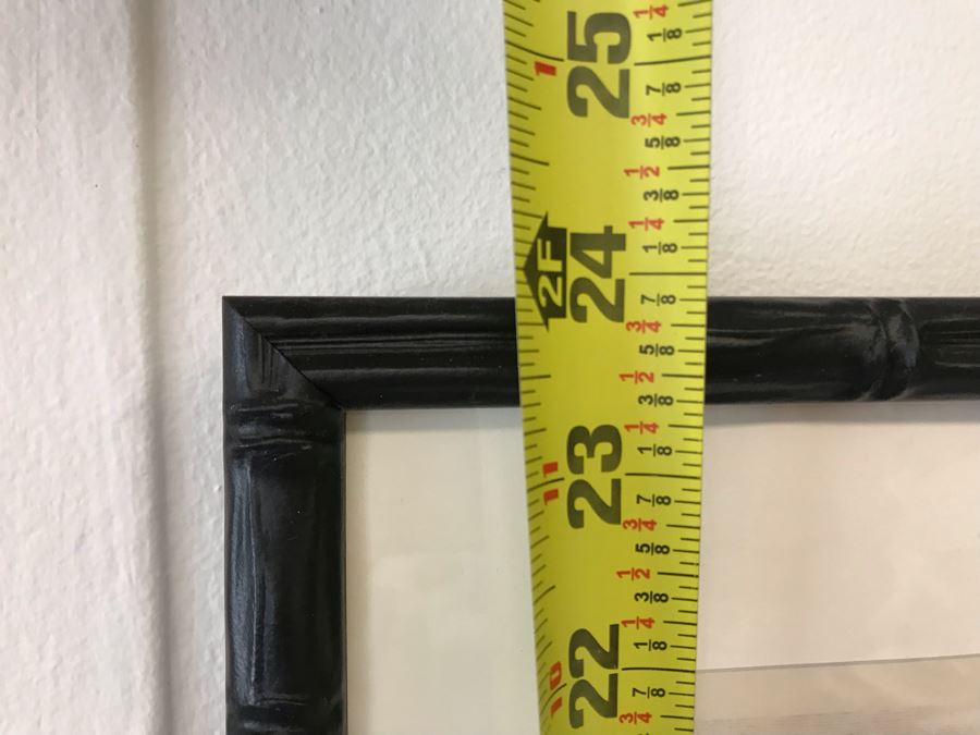 Flamingo Art Print In Bamboo Motif Black Frame 16W X 24H Retails $382 [Photo 10]