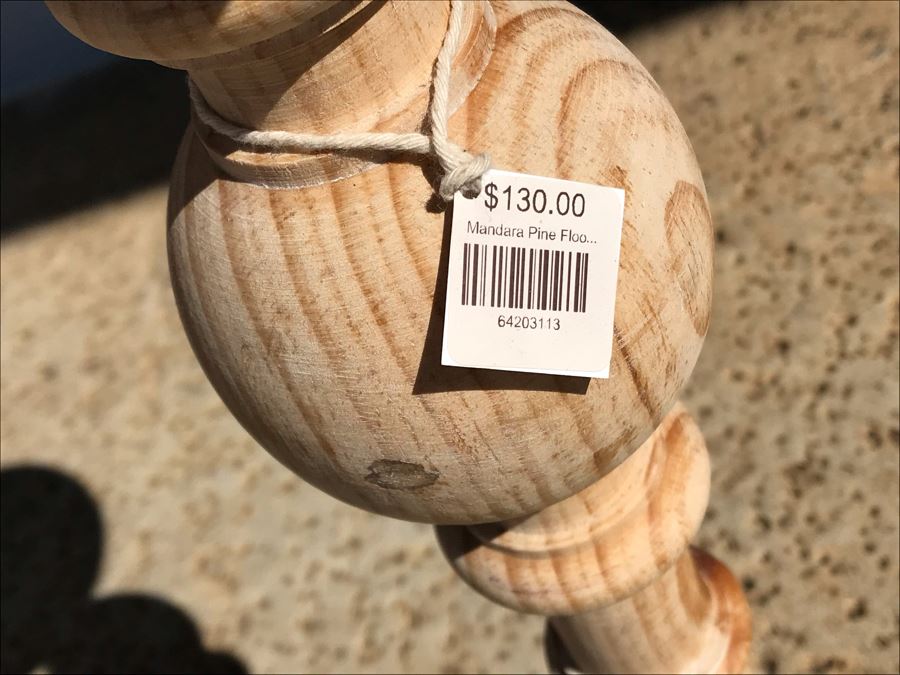 Pair Of Mandara Turned Pine Floor Candle Holders 31H Retails $260 [Photo 4]