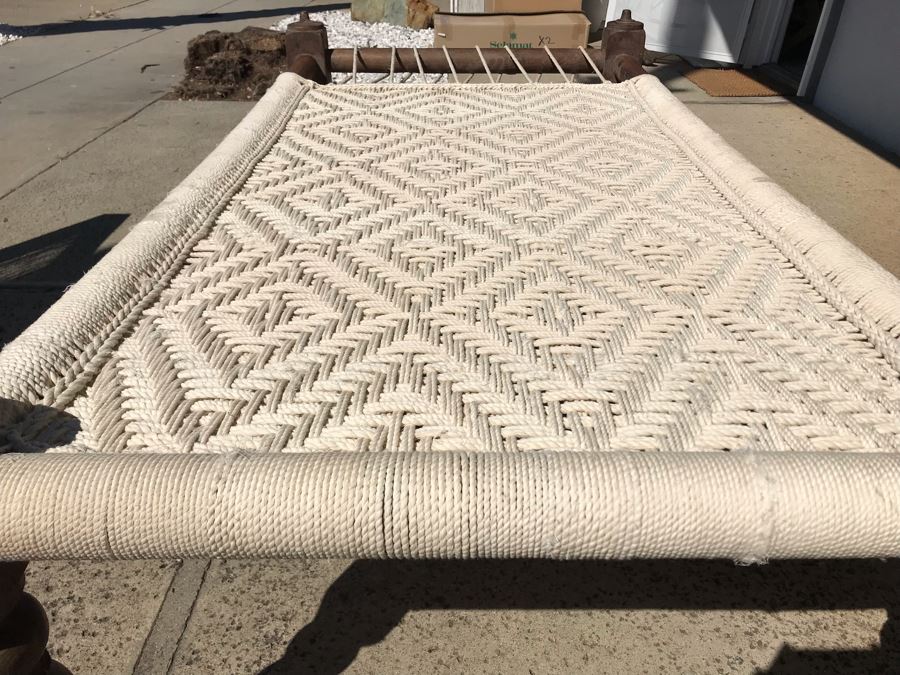 Indian Woven Rope Rustic Wooden Charpoy Bed 73W X 38D X 27H [Photo 6]