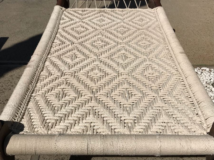 Indian Woven Rope Rustic Wooden Charpoy Bed 73W X 38D X 27H [Photo 5]