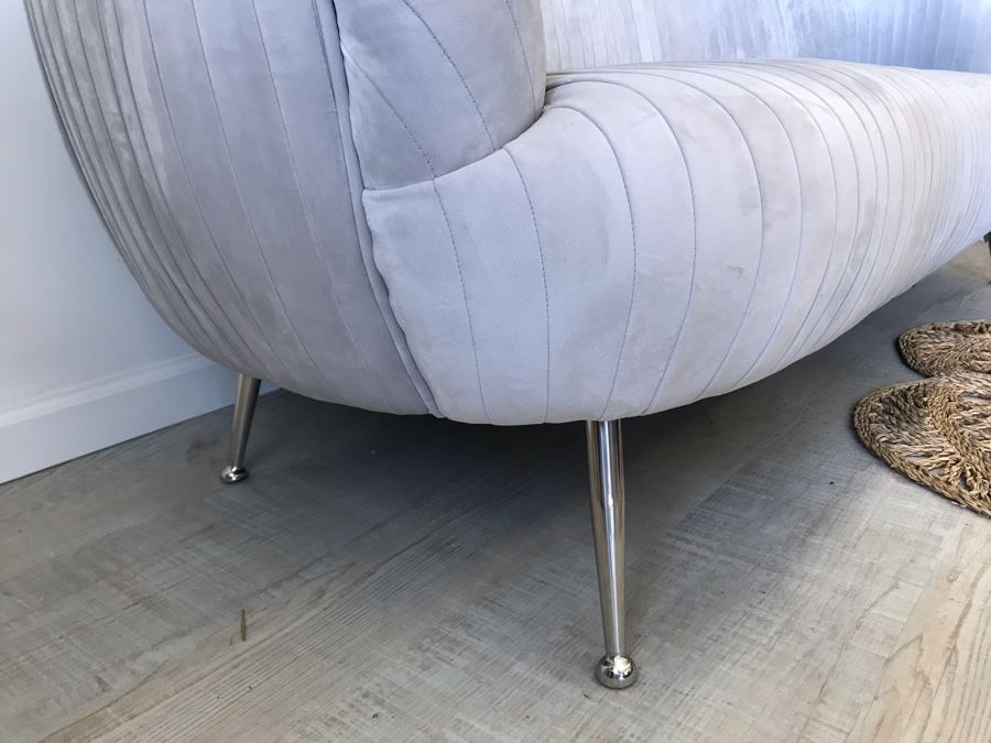 Stylish Lille Designer Sofa With Chrome Legs Mid-Century Modern Style 80W X 31D X 31H Retails $2,137 [Photo 7]