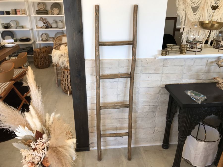 Organic Wooden Decorative Ladder 60H X 14W [Photo 2]