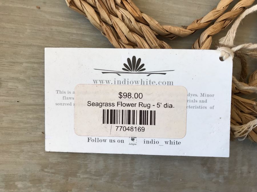 Seagrass Flower Rug 5'R Retails $98 [Photo 5]