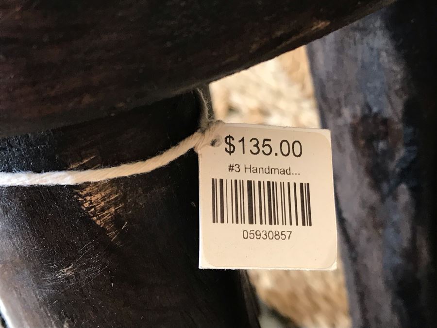 Pair Of Handmade Wooden Stools 3 Legs 11.5H Retails $270 [Photo 6]