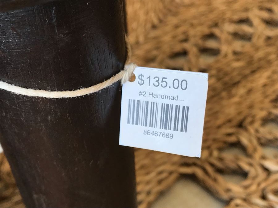 Pair Of Handmade Wooden Stools 3 Legs 11.5H Retails $270 [Photo 5]